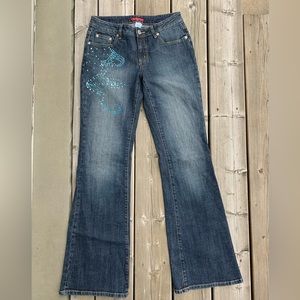 Smart Set Flared Sequined Jeans Size 28